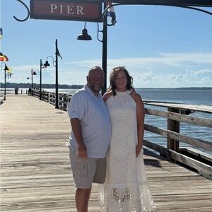 fab'rik Ivory Lace Accent dress